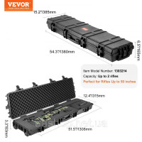 Vevor 315282 Твердий чохол для гвинтівки із 3 шарами повністю захисної піни, жорсткий чохол для зброї, що замикається,