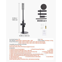 Vevor 315590 Підставка для пилососа 130 см, тримач для зберігання Dyson Multi-Models, 3 затискачі