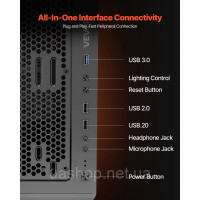 Vevor 316601 Ігровий корпус для ПК Mid-Tower з 4 вентиляторами ARGB 120 мм для материнської плати ATX Vevor 316601 Ігровий корпус для ПК Mid-Tower з 4 вентиляторами ARGB 120 мм для материнської плати ATX
