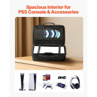 Vevor 316608 Чохол PS5 Дорожня сумка для Playstation 5 з м'якою підкладкою з EVA 42x21x30 см