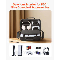 Vevor 316609 Чохол для перенесення PS5, дорожня сумка для Playstation 5, ударостійкий EVA, м'яка внутрішня частина та м'які