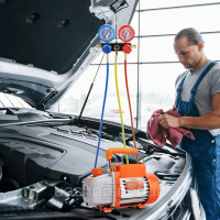 Vevor 316646 1/4 HP Вакуумний насос HVAC Набір манометрів 4 CFM Вакуумний насос зі шлангом Vevor 316646 1/4 HP Вакуумний насос HVAC Набір манометрів 4 CFM Вакуумний насос зі шлангом