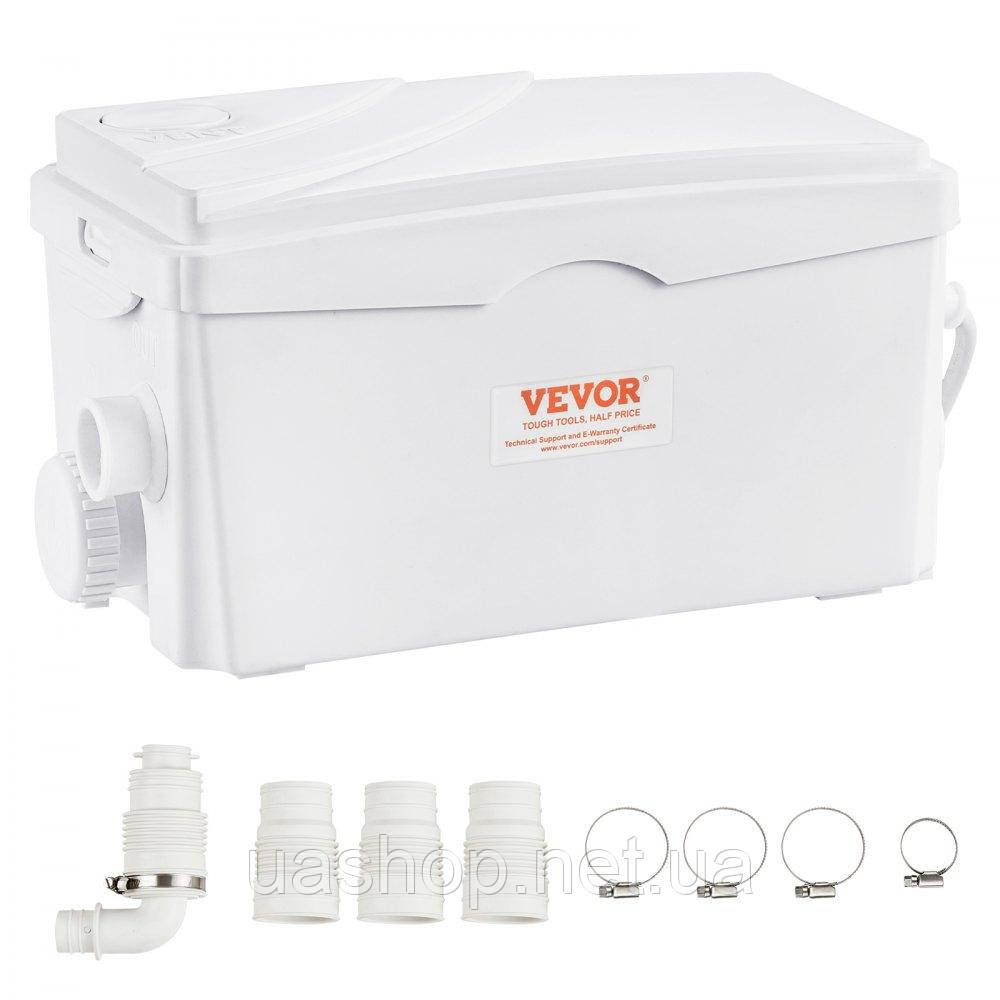 Vevor 316750 Підйомна система, 350 Вт, потік 6000 л/год, висота подачі 7 м, каналізаційний насос з 3 патрубками для підвалу,