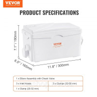 Vevor 316750 Підйомна система, 350 Вт, потік 6000 л/год, висота подачі 7 м, каналізаційний насос з 3 патрубками для підвалу, Vevor 316750 Підйомна система, 350 Вт, потік 6000 л/год, висота подачі 7 м, каналізаційний насос з 3 патрубками для підвалу,