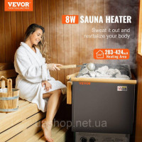Vevor 317364 Каменка 8кВт 8-12м³ Камінка для сауни Spa вбудоване управління з таймером