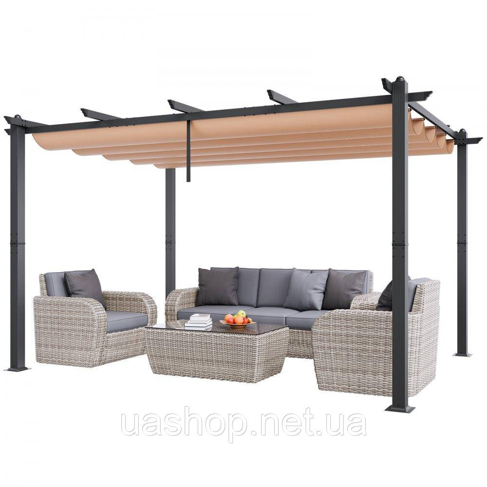 Vevor 317582 Пергола 2,96 x 3,95 x 2,3 м, альтанка з сонцезахисним дахом, садова альтанка класу захисту від ультрафіолету UV50+,