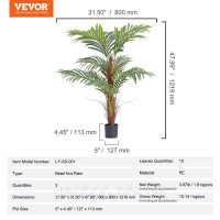 Vevor 317926 Штучна пальма в горщику з регульованими гілками, ПЕ / сталь, 800 x 800 x 1219 мм, 2 шт. Горіхова пальма без запаху