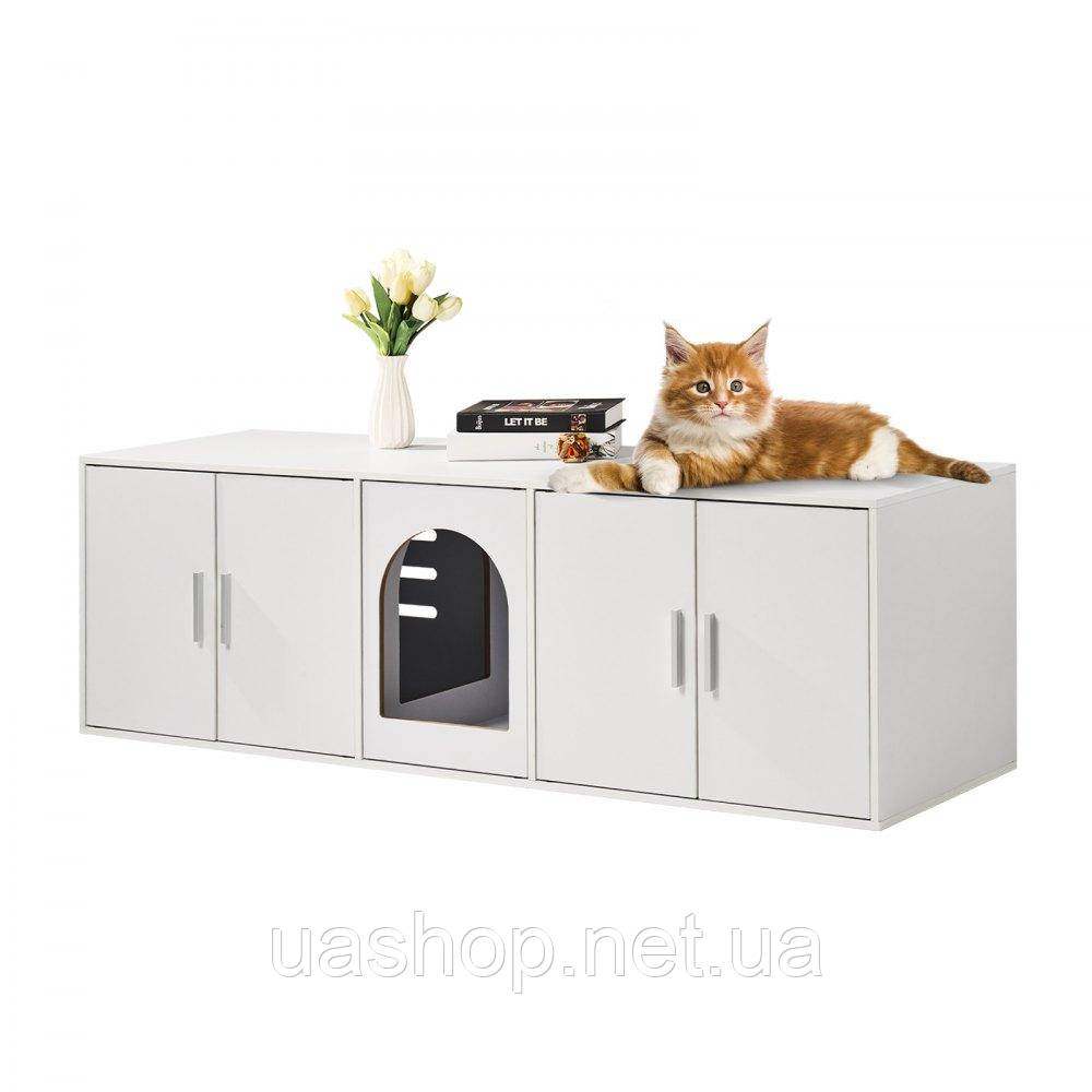 Vevor 318115 котячий туалет кошачий лоток тумба тумба котяча 1,47х0,46х0,45м білий