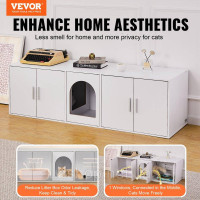 Vevor 318115 котячий туалет кошачий лоток тумба тумба котяча 1,47х0,46х0,45м білий Vevor 318115 котячий туалет кошачий лоток тумба тумба котяча 1,47х0,46х0,45м білий