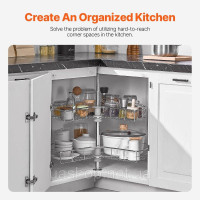 Vevor 312575 2-рівневий хромований кутовий органайзер Lazy Susan Spice Rack у формі нирки