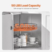 Vevor 312575 2-рівневий хромований кутовий органайзер Lazy Susan Spice Rack у формі нирки
