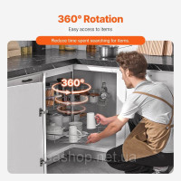 Vevor 312575 2-рівневий хромований кутовий органайзер Lazy Susan Spice Rack у формі нирки