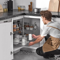 Vevor 312575 2-рівневий хромований кутовий органайзер Lazy Susan Spice Rack у формі нирки