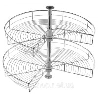 Vevor 312575 2-рівневий хромований кутовий органайзер Lazy Susan Spice Rack у формі нирки