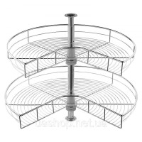 Vevor 312575 2-рівневий хромований кутовий органайзер Lazy Susan Spice Rack у формі нирки