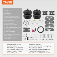 Vevor 310480 Комплект підвіски Airbag підходить для Dodge Ram 2500 (03-13) Dodge Ram 3500 (03-18)