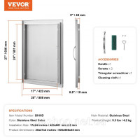 Vevor 311477 Двері для доступу до барбекю, 508 x 686 мм, одинарні двері для зовнішньої кухні, двері з нержавіючої сталі, Vevor 311477 Двері для доступу до барбекю, 508 x 686 мм, одинарні двері для зовнішньої кухні, двері з нержавіючої сталі,