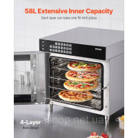 Vevor 311888 Конвекційна піч Професійний тостер Baker з нержавіючої сталі 58 л