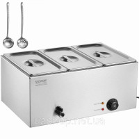 Vevor 312524 Марміт натирається гастроємність 16.5л 3х1/3 розмір срібло