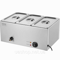 Vevor 312524 Марміт натирається гастроємність 16.5л 3х1/3 розмір срібло