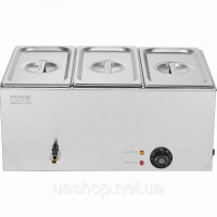 Vevor 312524 Марміт натирається гастроємність 16.5л 3х1/3 розмір срібло