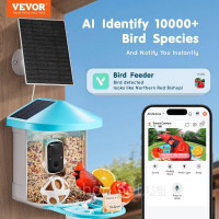 Vevor 313662 Годівниця для птахів з камерою годівниця для птахів дозатор корму 3xсонячні модулі