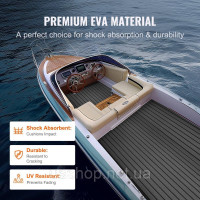 Vevor 313215 Підлогове покриття для човнів, палуба для човна з піни EVA, 2400 x 450 x 6 мм, неслизьке, самоклеюче підлогове Vevor 313215 Підлогове покриття для човнів, палуба для човна з піни EVA, 2400 x 450 x 6 мм, неслизьке, самоклеюче підлогове