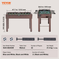 Vevor 314692 Настільний футбол, стандартний розмір 122 см, повнорозмірний настільний футбол для дому, сім'ї та ігрової кімнати, Vevor 314692 Настільний футбол, стандартний розмір 122 см, повнорозмірний настільний футбол для дому, сім'ї та ігрової кімнати,