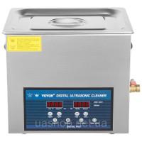 Vevor 313444 Ультразвуковий очищувач 10 л, ультразвуковий очищувач 260 Вт, двочастотний ультразвуковий очищувач, очищувач Vevor 313444 Ультразвуковий очищувач 10 л, ультразвуковий очищувач 260 Вт, двочастотний ультразвуковий очищувач, очищувач