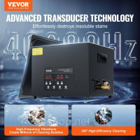 Vevor 313476 Ультразвукова очищувальна машина 15L з опаленням кошика та таймером 360 Вт Vevor 313476 Ультразвукова очищувальна машина 15L з опаленням кошика та таймером 360 Вт