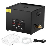 Vevor 313476 Ультразвукова очищувальна машина 15L з опаленням кошика та таймером 360 Вт Vevor 313476 Ультразвукова очищувальна машина 15L з опаленням кошика та таймером 360 Вт