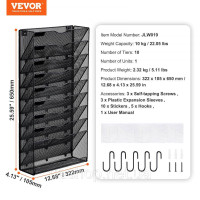 Vevor 315088 Настінний тримач для газет, настінний тримач для файлів з 10 відділеннями, папка для зберігання журналів, пошти, Vevor 315088 Настінний тримач для газет, настінний тримач для файлів з 10 відділеннями, папка для зберігання журналів, пошти,