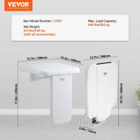 Vevor 315879 Складне сидіння для душу ABS 15,7 x 16,7 дюймів Настінна лава для душу 200 кг Vevor 315879 Складне сидіння для душу ABS 15,7 x 16,7 дюймів Настінна лава для душу 200 кг
