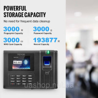Vevor 315280 Час запису відбитків пальців Годинник часу 100 000 записів