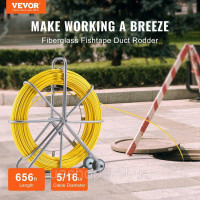 Vevor 316518 Fish Tape Скловолоконна допомога для витягування Стрічка для витягування Стрічка для витягування Спіраль 200x7,9 мм