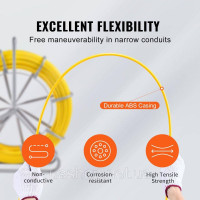 Vevor 316518 Fish Tape Скловолоконна допомога для витягування Стрічка для витягування Стрічка для витягування Спіраль 200x7,9 мм