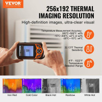 Vevor 316564 Тепловізійна камера, роздільна здатність 256 x 192 ІЧ, кишенькова тепловізійна камера та WLAN Vevor 316564 Тепловізійна камера, роздільна здатність 256 x 192 ІЧ, кишенькова тепловізійна камера та WLAN