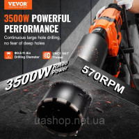 Vevor 318407 Алмазне свердло 3500W 30см