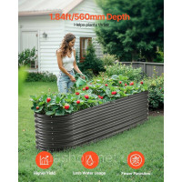Vevor 317078 клумба металева грядка ящик для рослин 240x60x56см темно-сірий Vevor 317078 клумба металева грядка ящик для рослин 240x60x56см темно-сірий
