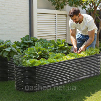 Vevor 317078 клумба металева грядка ящик для рослин 240x60x56см темно-сірий Vevor 317078 клумба металева грядка ящик для рослин 240x60x56см темно-сірий
