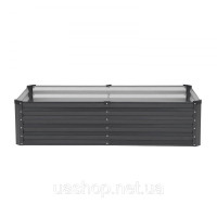 Vevor 317081 клумба металева грядка ящик для рослин 180x90x60см темно-сірий