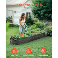 Vevor 317082 клумба металева грядка ящик для рослин 239x60x27см темно-сірий