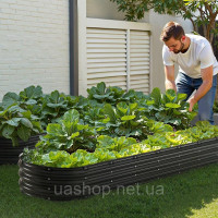 Vevor 317082 клумба металева грядка ящик для рослин 239x60x27см темно-сірий