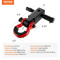 Vevor 310205 2-дюймова скоба D-кільця буксирувального пристрою для відновлення вантажівки Джип 66000 фунтів Vevor 310205 2-дюймова скоба D-кільця буксирувального пристрою для відновлення вантажівки Джип 66000 фунтів