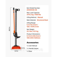 Vevor 310633 Позашляховий домкрат Farm Home Home з базою High Lift (3,18 т) Позашляховий комерційний домкрат, бамперний домкрат, Vevor 310633 Позашляховий домкрат Farm Home Home з базою High Lift (3,18 т) Позашляховий комерційний домкрат, бамперний домкрат,
