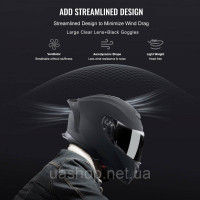 Vevor 310669 Мотоциклетний шолом, повнолицьовий шолом, шолом Smart Street з ABS-пластику та високої щільності з Bluetooth-слотом