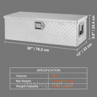 Vevor 310830 762 x 330 x 244 мм Ящик для інструментів на кузов вантажівки, що замикається, 64 л Ящик для інструментів Ящик для