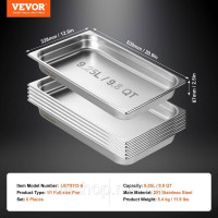 Vevor 311725 6 пакетів каструль для готелів, повнорозмірна парова каструля з функцією запобігання застряганню, настільна каструля