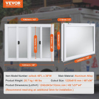 Vevor 311562 Підставка для закусок Сервірування Вікно Food Truck Service Тент 1248x943 мм Мульти