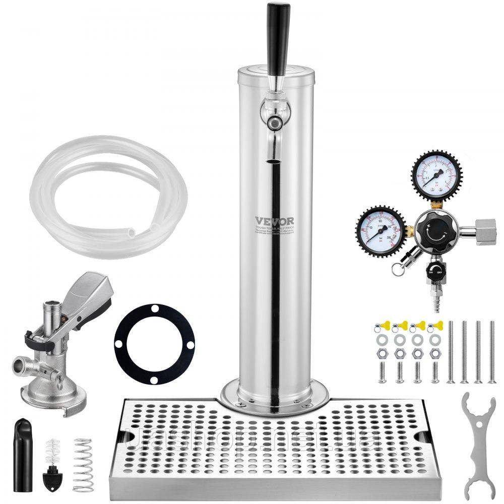 Vevor 312121 Набір Kegerator Tower, набір для переробки пива з одним краном, диспенсер пивної вежі для бочки з нержавіючої сталі з
